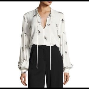 A.L.C. Ty Lantern Sleeve Silk Blouse - Size 2